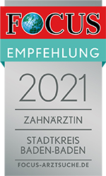 FOCUS-Empfehlungssiegel Zahnärztin im Stadtkreis Baden-Baden
